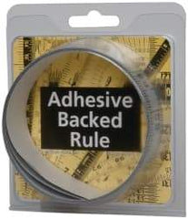 Made in USA - 6 Ft. Long x 1-1/4 Inch Wide, 1/16 Inch Graduation, Silver, Mylar Adhesive Tape Measure - Reads Right to Left, Horizontal Scale - Apex Tool & Supply