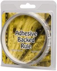 Made in USA - 9 Ft. Long x 1/2 Inch Wide, 1/16 Inch Graduation, Clear, Mylar Adhesive Tape Measure - Reads Left to Right, Horizontal Scale - Apex Tool & Supply