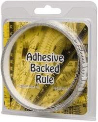 Made in USA - 9 Ft. Long x 1/2 Inch Wide, 1/16 Inch Graduation, Clear, Mylar Adhesive Tape Measure - Reads Left to Right, Horizontal Scale - Apex Tool & Supply