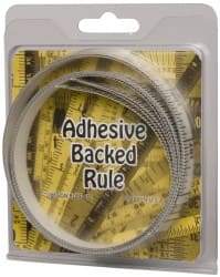 Made in USA - 9 Ft. Long x 1/2 Inch Wide, 1/16 Inch Graduation, Clear, Mylar Adhesive Tape Measure - Reads Right to Left, Horizontal Scale - Apex Tool & Supply