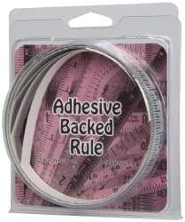 Made in USA - 9 Ft. Long x 1/2 Inch Wide, 1/16 Inch Graduation, Silver, Mylar Adhesive Tape Measure - Reads Right to Left, Horizontal Scale - Apex Tool & Supply