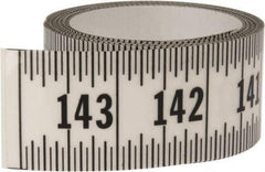 Made in USA - 12 Ft. Long x 1-1/4 Inch Wide, 1/16 Inch Graduation, Clear, Mylar Adhesive Tape Measure - Reads Right to Left, Horizontal Scale - Apex Tool & Supply