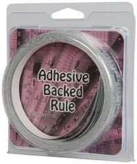 Made in USA - 24 Ft. Long x 1/2 Inch Wide, 1/16 Inch Graduation, Silver, Mylar Adhesive Tape Measure - Reads Left to Right, Horizontal Scale - Apex Tool & Supply