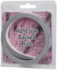 Made in USA - 24 Ft. Long x 1/2 Inch Wide, 1/16 Inch Graduation, Silver, Mylar Adhesive Tape Measure - Reads Right to Left, Horizontal Scale - Apex Tool & Supply