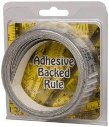 Made in USA - 24 Ft. Long x 1 Inch Wide, 1/16 Inch Graduation, Silver, Mylar Adhesive Tape Measure - Reads Right to Left, Horizontal Scale - Apex Tool & Supply