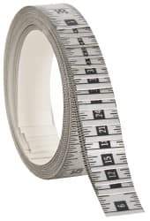 Made in USA - 48 Ft. Long x 1 Inch Wide, 1/16 Inch Graduation, Silver, Mylar Adhesive Tape Measure - Reads Right to Left, Horizontal Scale - Apex Tool & Supply