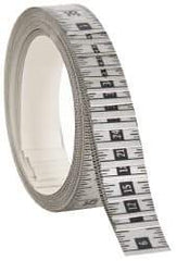 Made in USA - 48 Ft. Long x 1 Inch Wide, 1/16 Inch Graduation, Silver, Mylar Adhesive Tape Measure - Reads Right to Left, Horizontal Scale - Apex Tool & Supply