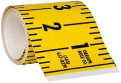 Made in USA - 7.5 Ft. Long x 3 Inch Wide, 1/4 Inch Graduation, Yellow, Mylar Adhesive Tape Measure - Reads Right to Left, Horizontal Scale - Apex Tool & Supply