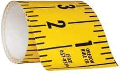 Made in USA - 15 Ft. Long x 3 Inch Wide, 1/4 Inch Graduation, Yellow, Mylar Adhesive Tape Measure - Reads Right to Left, Horizontal Scale - Apex Tool & Supply