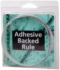 Made in USA - 1 m Long x 1/2 Inch Wide, 1/16 Inch Graduation, White, Mylar Adhesive Tape Measure - Reads Left to Right, Horizontal Scale - Apex Tool & Supply