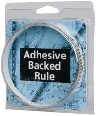 Made in USA - 3 Ft. Long x 1/2 Inch Wide, 1/16 Inch Graduation, Clear, Mylar Adhesive Tape Measure - Reads Bottom to Top, Vertical Rules - Apex Tool & Supply