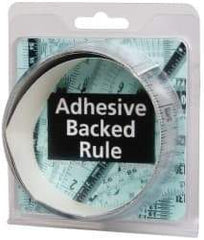 Made in USA - 3 Ft. Long x 1-1/4 Inch Wide, 1/16 Inch Graduation, Silver, Mylar Adhesive Tape Measure - Reads Bottom to Top, Vertical Rules - Apex Tool & Supply
