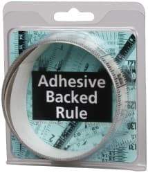 Made in USA - 6 Ft. Long x 1-1/4 Inch Wide, 1/16 Inch Graduation, Clear, Mylar Adhesive Tape Measure - Reads Bottom to Top, Vertical Rules - Apex Tool & Supply