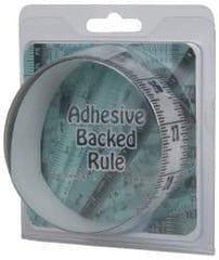 Made in USA - 6 Ft. Long x 1-1/4 Inch Wide, 1/16 Inch Graduation, Clear, Mylar Adhesive Tape Measure - Reads Top to Bottom, Vertical Rules - Apex Tool & Supply