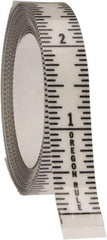 Made in USA - 9 Ft. Long x 1/2 Inch Wide, 1/16 Inch Graduation, Clear, Mylar Adhesive Tape Measure - Reads Top to Bottom, Vertical Rules - Apex Tool & Supply