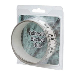 Made in USA - 9 Ft. Long x 1-1/4 Inch Wide, 1/16 Inch Graduation, Clear, Mylar Adhesive Tape Measure - Reads Bottom to Top, Vertical Rules - Apex Tool & Supply