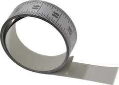 Made in USA - 9 Ft. Long x 1-1/4 Inch Wide, 1/16 Inch Graduation, Silver, Mylar Adhesive Tape Measure - Reads Top to Bottom, Vertical Rules - Apex Tool & Supply
