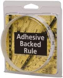 Made in USA - 3 Ft. Long x 1/2 Inch Wide, 1/10 Inch Graduation, White, Mylar Adhesive Tape Measure - Reads Bottom to Top, Vertical Rules - Apex Tool & Supply