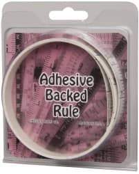 Made in USA - 6 Ft. Long x 1/2 Inch Wide, 1/10 Inch Graduation, White, Mylar Adhesive Tape Measure - Reads Bottom to Top, Vertical Rules - Apex Tool & Supply