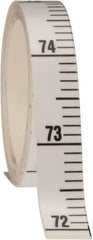 Made in USA - 9 Ft. Long x 1/2 Inch Wide, 1/10 Inch Graduation, White, Mylar Adhesive Tape Measure - Reads Bottom to Top, Vertical Rules - Apex Tool & Supply