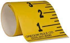 Made in USA - 4 Ft. Long x 3 Inch Wide, 1/4 Inch Graduation, Yellow, Mylar Adhesive Tape Measure - Reads Bottom to Top, Vertical Rules - Apex Tool & Supply