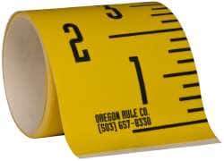 Made in USA - 6 Ft. Long x 3 Inch Wide, 1/4 Inch Graduation, Yellow, Mylar Adhesive Tape Measure - Reads Bottom to Top, Vertical Rules - Apex Tool & Supply