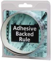 Made in USA - 3 Ft. Long x 1 Inch Wide, 1/8 Inch Graduation, Silver, Mylar Adhesive Tape Measure - Reads Right to Left, Horizontal-Half Scale - Apex Tool & Supply