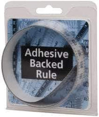 Made in USA - 3 Ft. Long x 1 Inch Wide, 1/8 Inch Graduation, Silver, Mylar Adhesive Tape Measure - Reads Right to Left, Vertical-Half Scale - Apex Tool & Supply