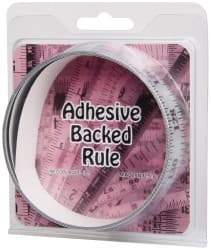 Made in USA - 6 Ft. Long x 1 Inch Wide, 1/8 Inch Graduation, Silver, Mylar Adhesive Tape Measure - Reads Right to Left, Horizontal-Half Scale - Apex Tool & Supply