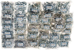 Value Collection - 2,875 Piece Steel Hex Head Cap Screw Bolt Assortment - 1/4-20 to 1/2-13 Thread, Grade 5 - Apex Tool & Supply