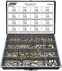 Value Collection - 1/4-20 to 3/4-16 Thread, 765 Piece Alloy Steel Nut Assortment - Grade 8 - Apex Tool & Supply