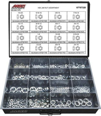 Value Collection - 1/4-20 to 3/4-16 Thread, 425 Piece Steel Nut Assortment - Grade 2 - Apex Tool & Supply
