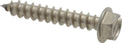 Value Collection - #8 Hex Washer Head Slotted Sheet Metal Screw - Stainless Steel, 1" Length Under Head, Grade 18-8 - Apex Tool & Supply