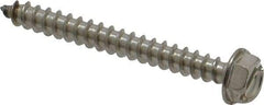 Value Collection - #8 Hex Washer Head Slotted Sheet Metal Screw - Stainless Steel, 1-1/2" Length Under Head, Grade 18-8 - Apex Tool & Supply