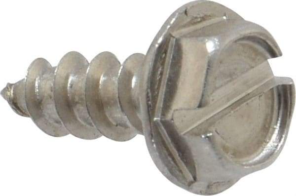 Value Collection - #10 Hex Washer Head Slotted Sheet Metal Screw - Stainless Steel, 1/2" Length Under Head, Grade 18-8 - Apex Tool & Supply