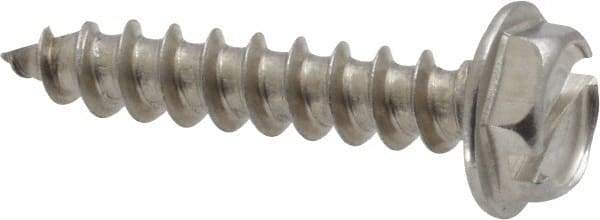 Value Collection - #10 Hex Washer Head Slotted Sheet Metal Screw - Stainless Steel, 1" Length Under Head, Grade 18-8 - Apex Tool & Supply