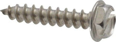 Value Collection - #10 Hex Washer Head Slotted Sheet Metal Screw - Stainless Steel, 1" Length Under Head, Grade 18-8 - Apex Tool & Supply