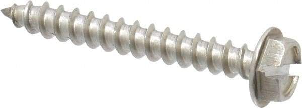 Value Collection - #10 Hex Washer Head Slotted Sheet Metal Screw - Stainless Steel, 1-1/2" Length Under Head, Grade 18-8 - Apex Tool & Supply