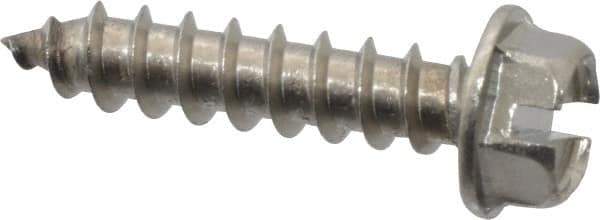 Value Collection - #12 Hex Washer Head Slotted Sheet Metal Screw - Stainless Steel, 1" Length Under Head, Grade 18-8 - Apex Tool & Supply