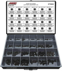 Value Collection - 555 Piece, #6-32 to 1/2-13, Alloy Steel Set Screw Assortment - Hex Head, Hex Socket Drive, 1/8 to 3/4" Long - Apex Tool & Supply