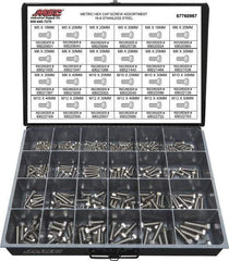 Value Collection - 330 Piece Stainless Steel Hex Head Cap Screws - M5 to M12 Thread, 18-8 - Apex Tool & Supply