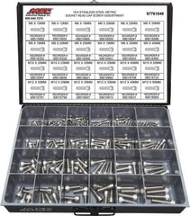 Value Collection - 240 Piece Stainless Steel Socket Head Cap Screws - M6 to M12 Thread, 18-8 - Apex Tool & Supply