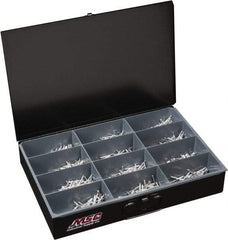 Value Collection - 1,000 Piece, 1/8 to 3/16" Hole Diam, Dome Head, Aluminum Blind Rivet Assortment - 1/8 to 5/8" Length, Aluminum Mandrel - Apex Tool & Supply