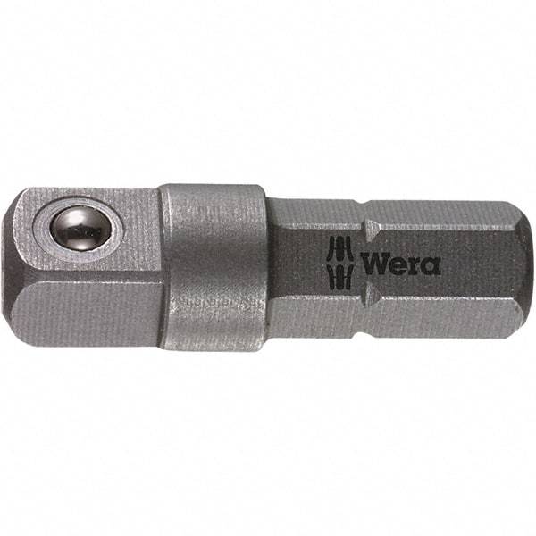 Wera - Socket Adapters & Universal Joints Type: Square-Drive to Hex Bit Adapter Male Size: 1/4 - Apex Tool & Supply