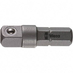 Wera - Socket Adapters & Universal Joints Type: Square-Drive to Hex Bit Adapter Male Size: 1/4 - Apex Tool & Supply