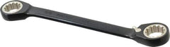 Proto - 5/8" x 11/16" 12 Point Spline Reversible Ratcheting Box Wrench - Double End, 1-3/16" Head Diam x 3/16" Head Thickness, 7-7/8" OAL, Steel, Black Chrome Finish - Apex Tool & Supply