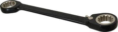 Proto - 1" x 1-1/8" 12 Point Spline Reversible Ratcheting Box Wrench - Double End, 2-5/16" Head Diam x 5/16" Head Thickness, 11-5/8" OAL, Steel, Black Chrome Finish - Apex Tool & Supply