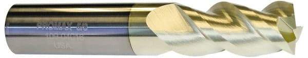 ProMax - 1", 3-3/8" LOC, 1" Shank Diam, 6" OAL, 3 Flute, Solid Carbide Square End Mill - Single End, ZrN Finish, Spiral Flute, 40° Helix, Centercutting, Right Hand Cut, Right Hand Flute, Series 109 - Apex Tool & Supply