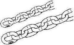 Peerless Chain - 6900 Lbs. Load Capacity, Carbon Steel Proof Coil Chain - 3 Grade, 2.016 Inch Inside Long x 0.851 Inch Inside Wide - Apex Tool & Supply