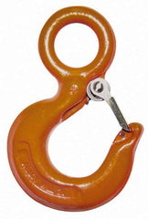 CM - Chain Grade 43, Carbon Steel Eye Hook - 1-1/2" Hook Throat, 5.78" Reach, 1.56" Eye ID, 7.97" OAL, Galvanized Finish - Apex Tool & Supply
